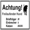 Melis-Folienwerkstatt Dog Sign – Warning: Freely Roaming Dog view 1