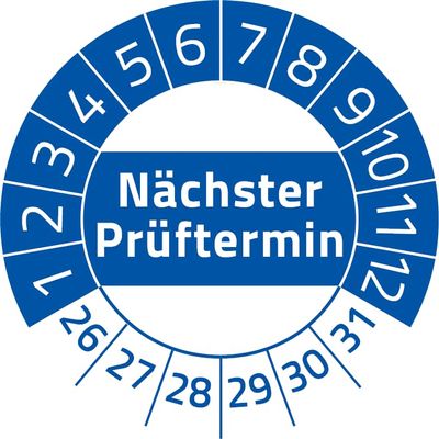 Next Inspection Due Sticker, 250 Pieces, 25 mm, Blue