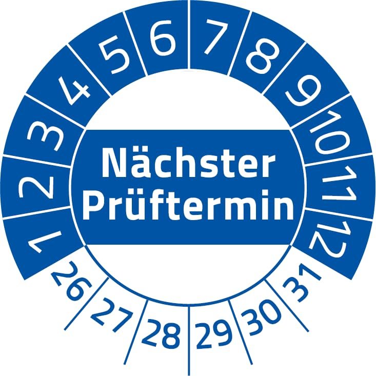Next Inspection Due Sticker, 250 Pieces, 25 mm, Blue