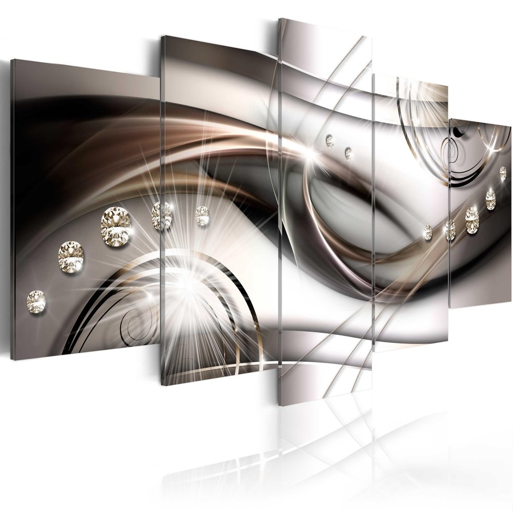 B&D XXL - Canvas and Acrylic Glass Picture, Diamond Ornament, 100 x 50 cm, 5-Piece