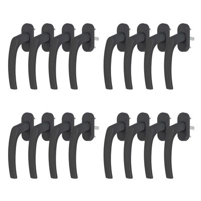 16 x Aluminum Window Handles, Gray RAL 7016, 45 mm Spindle
