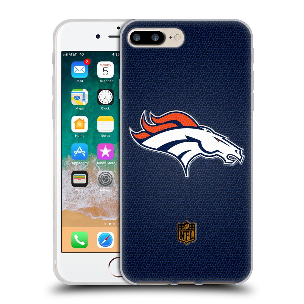 Head Case Designs Official NFL Football Denver Broncos Logo Gel Case [Military-Grade Protection] Compatible with Apple iPhone 7 Plus/iPhone 8 Plus and MagSafe