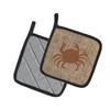 Carolines Treasures Crab-Shaped Potholders, Faux Burlap, Brown, 1 Pair, BB1024-BL-BN-PTHD, 7.5H x 7.5W, Multicolor view 2