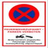Melis-Folienwerkstatt No Parking Towing Sign – Fire Access/Emergency Route, 45 x 30 cm, 3 mm Rigid Foam, Various Sizes and Materials view 1