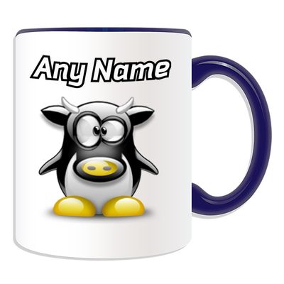 UNIGIFT Personalized Cow Mug (Penguin Animal Costume Design) – Name or Message