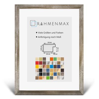 Morena MDF Frame for 48 x 73 cm Picture, Vintage Metal with Acrylic Glass