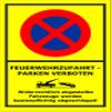 Melis-Folienwerkstatt No Parking Sign, Towing Sign, Fire Access, Emergency Exit, 45 x 30 cm, 3 mm Aluminum Composite, Various Sizes and Materials view 1