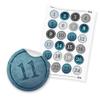 itenga Advent Calendar Numbers Stickers 1-24 - 4cm Blue Light Blue Gray Silver Glossy view 1