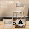 SoBuy Folding Wooden Chair, Upholstered, Fully Assembled, 49 x 80 x 54 cm view 2