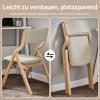 SoBuy Folding Wooden Chair, Upholstered, Fully Assembled, 49 x 80 x 54 cm view 3