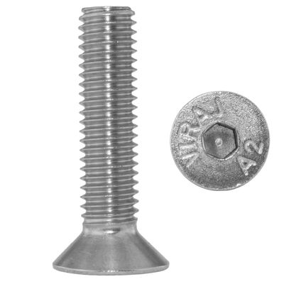 M5 x 70 DIN 7991 Countersunk Screw with Hex Socket, A2 Stainless Steel, Full Thread (1 pc)