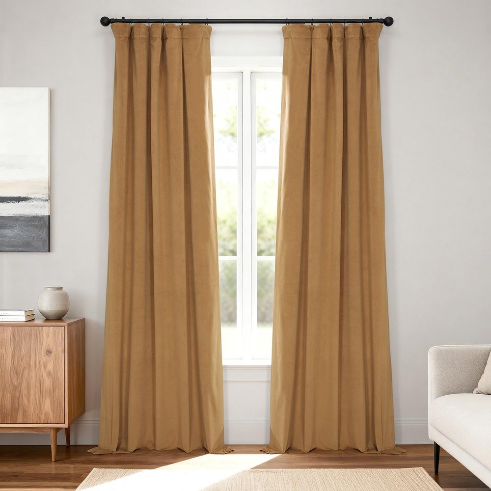 HPD Signature Velvet Blackout Curtain, 50 x 96 in, Amber Gold, 1 Panel