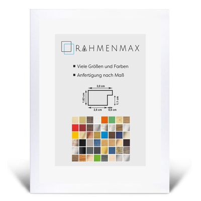 Morena MDF Picture Frame for 21 x 25 cm Image, Matte White, with Acrylic Glass