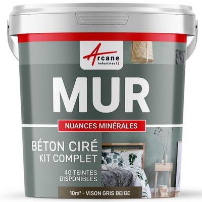 Wall Microcement Kit - NUANCES MINERALES Mink Gray Beige - 10 m² - Matte Finish