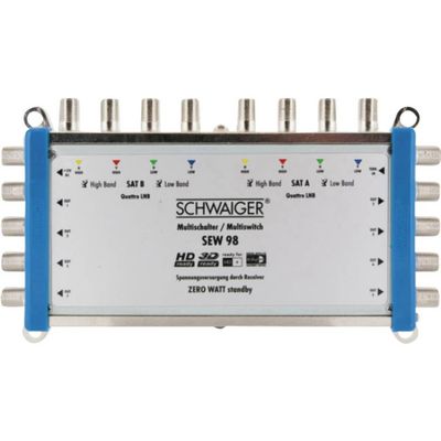 Schwaiger SEW98 531 Multiswitch, 2 Satellite Positions, 8 Participants, Silver