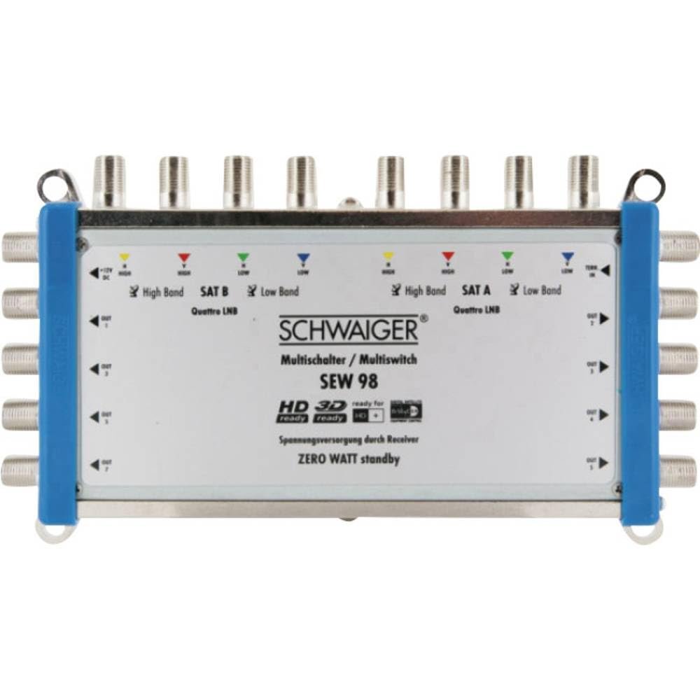 Schwaiger SEW98 531 Multiswitch, 2 Satellite Positions, 8 Participants, Silver