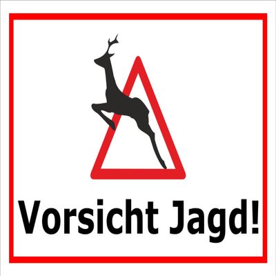 Melis-Folienwerkstatt Caution: Hunting Sticker, 45 x 30 cm, 20 VAR, S00351-013-B