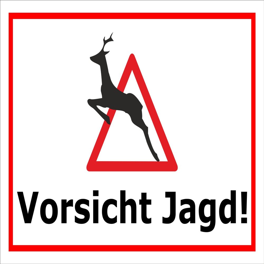 Melis-Folienwerkstatt Caution: Hunting Sticker, 45 x 30 cm, 20 VAR, S00351-013-B