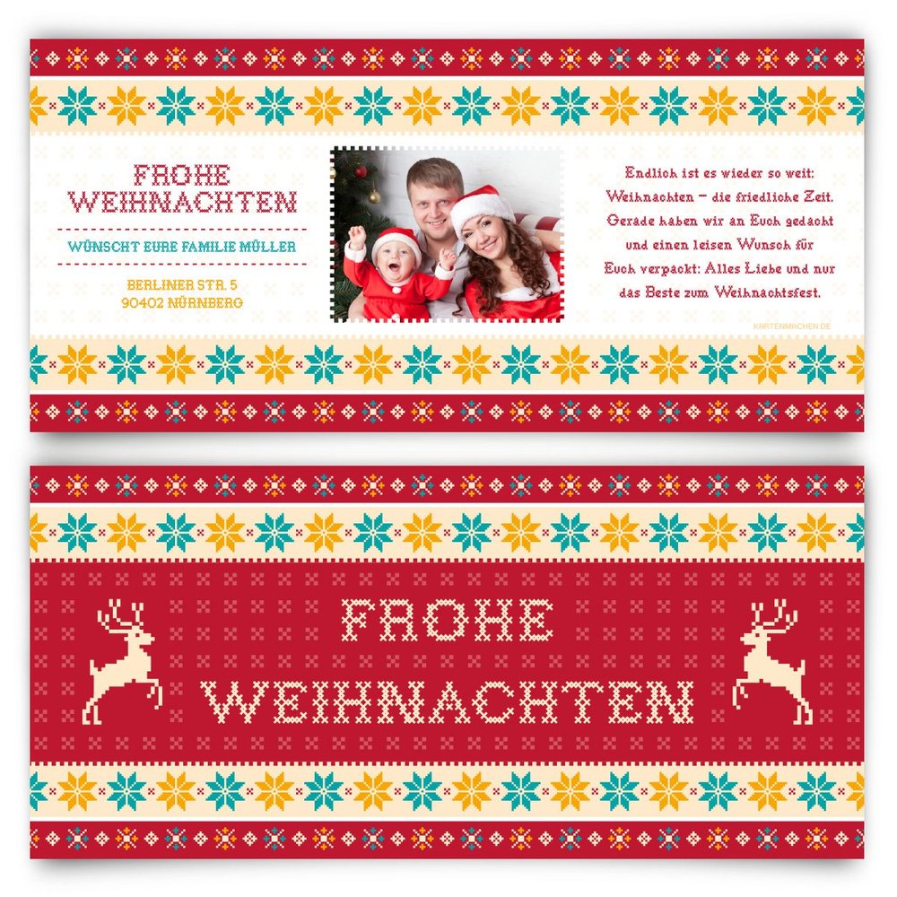 Christmas Cards (60 pcs) – Red Christmas Sweater