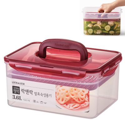 LOCK & LOCK BPA-Free Rectangular Pickle and Kimchi Fermentation Storage Container (3.6 L)