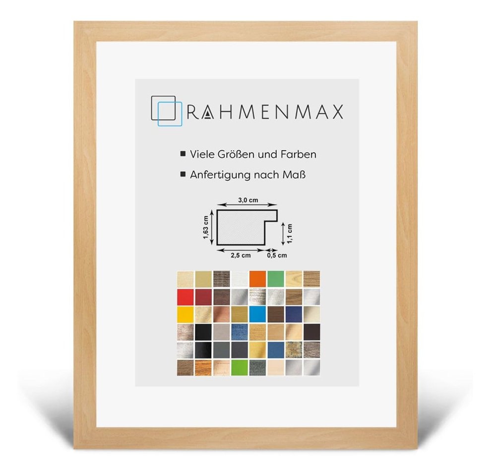 Morena MDF Frame for 42 x 78 cm Picture, Beech Decor with Acrylic Glass