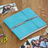 Turquoise Leather Photo Album, 30 Pages, for 120 Photos, 15.2 x 10.2 cm or 152.7 x 12.7 cm, Fair Trade, Handmade, for Scrapbooking and Crafts, 26 x 24 cm view 2