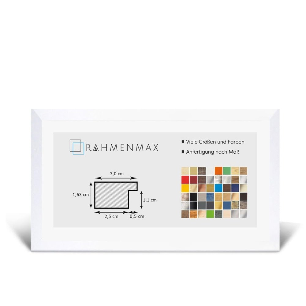 Morena MDF Frame for 39 x 81 cm Picture, Matte White, Acrylic Glazing