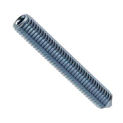DIN 914 45H Steel Zinc-Galvanized Set Screw with Point and Hex Socket, M8 x 20, 200 pcs.