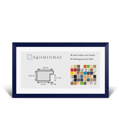 Morena MDF Picture Frame 37 x 95 cm, Dark Blue Distressed Finish, Acrylic Glass