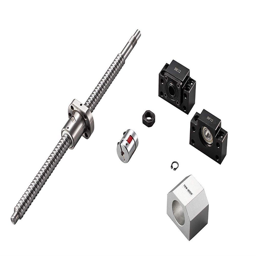 TEN-HIGH SFU1610 950 mm Ball Screw with Single Ball Nut, BK/BF Set, Coupling & Nut Cover