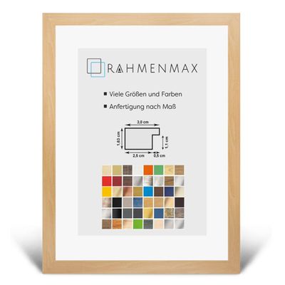 Morena MDF Frame for 27 x 33 cm Picture, Beech Decor, Acrylic Glass