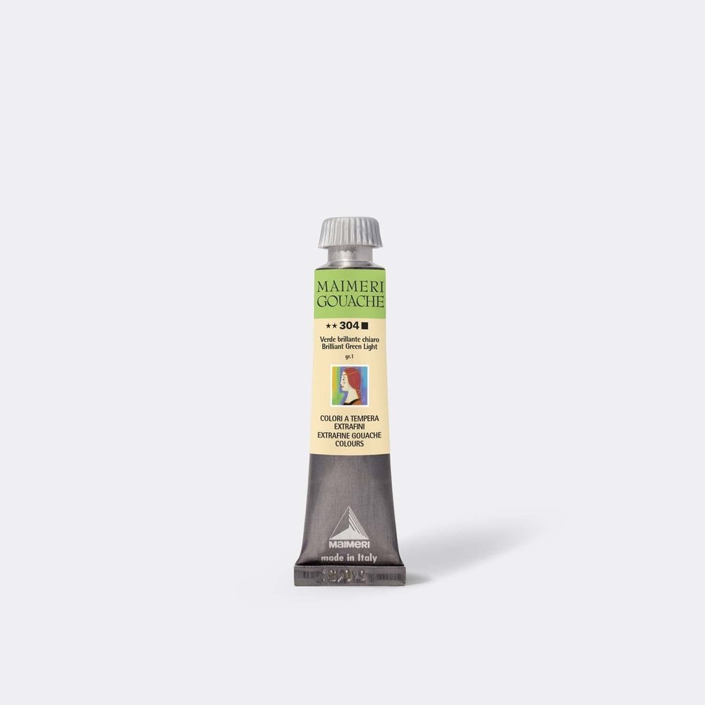 Maimeri Tempera Gouache 2002304 Light Green, 20 ml, 3-Pack