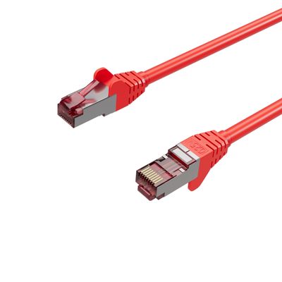 Kabelbude.eu Cat 6A S/FTP PIMF Ethernet LAN Cable, GHMT, Halogen-Free, RJ45, Red, 7.5 m