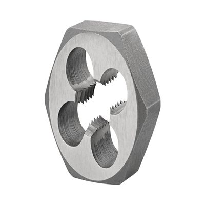 Dormer F202M7 Series F202 HSS Hexagonal Die, Bright Finish, M7 x 1.00 x 9 mm