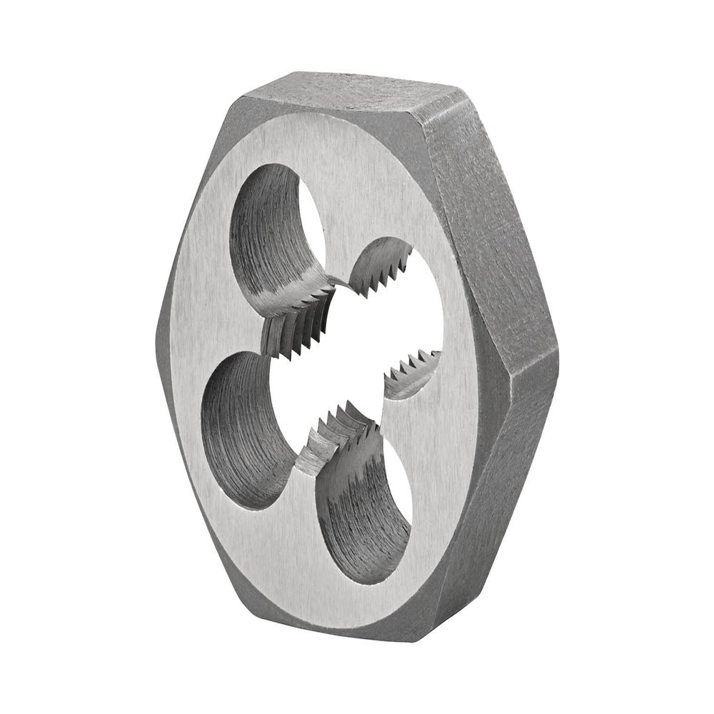Dormer F202M7 Series F202 HSS Hexagonal Die, Bright Finish, M7 x 1.00 x 9 mm