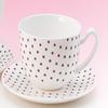 Stars Jumbo Cup with Saucer, 500 ml, Fine Porcelain, White-Burgundy view 2
