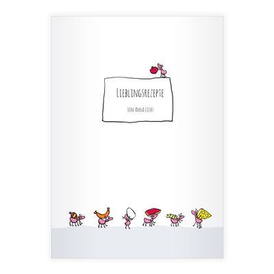 Kartenkaufrausch 4 Personalized Funny DIN A5 School Notebooks, 5 mm Graph Paper, Hardworking Ants