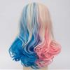 FALAMKA Blue and Pink Long Curly Cosplay Wig view 4