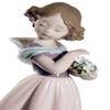 LLADRÓ Girl Figurine Adorable Innocence (Special Edition), Girl with Flowers, Porcelain view 2