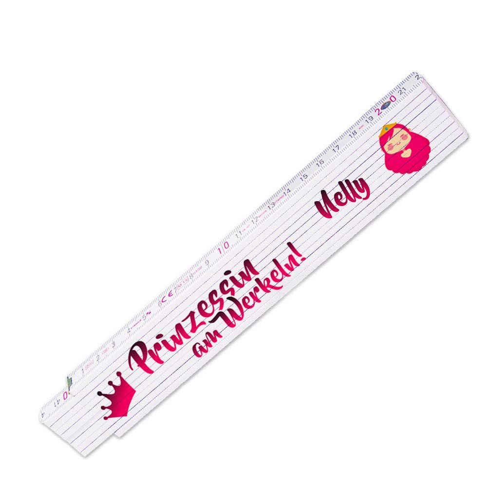 Folding Ruler with Nelly Name and Princess at Work Design for Women