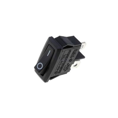 R13-243A-02-BB-2D SPST Rocker Switch, 2 Positions, OFF-ON, 4A/250VAC, Black, Missing 50m SCI