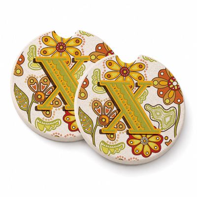 Caroline's Treasures CJ2003-XCARC Drink Holder Car Coasters, Absorbent Sandstone, for Car Cup Holders, Gifts for Men or Women, Large, Multicolor, 2-Pack