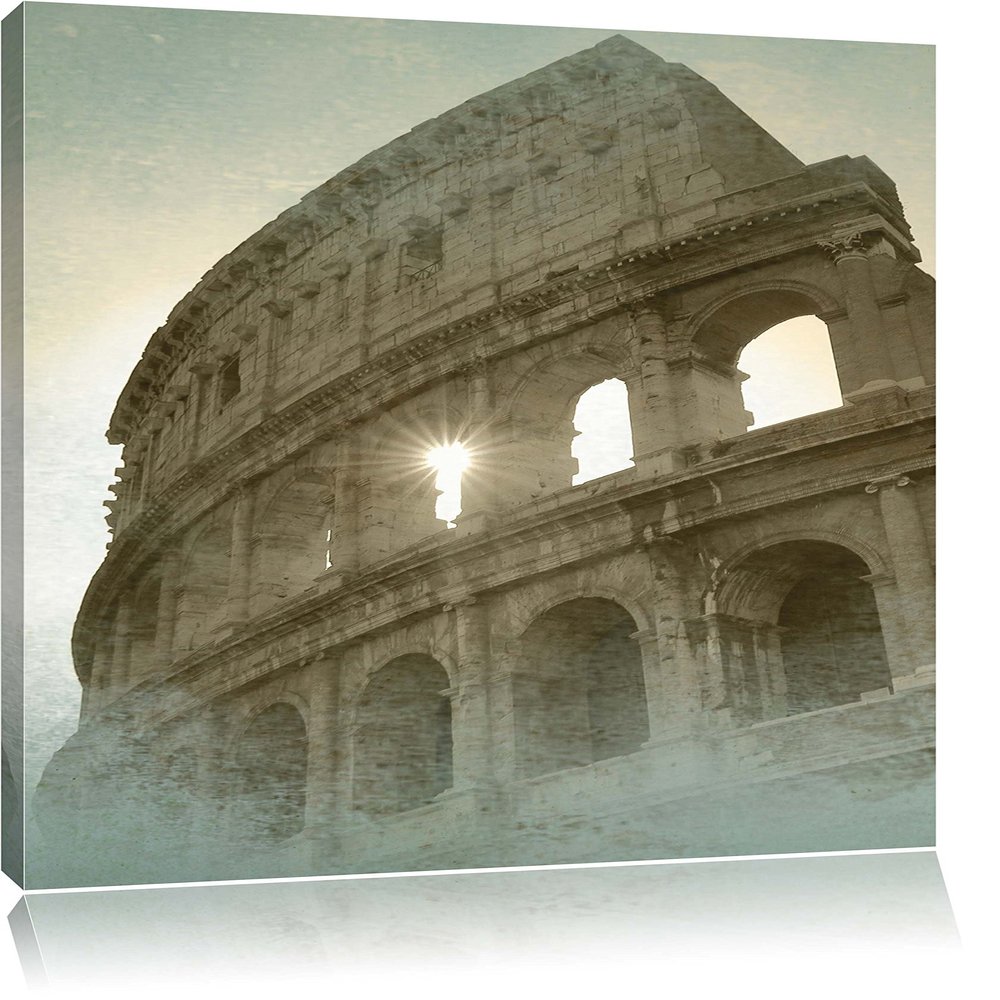 Pixxprint Colosseum Rome, 60 x 40 cm, Stretched Canvas Wall Art, Ready to Hang, Not a Poster
