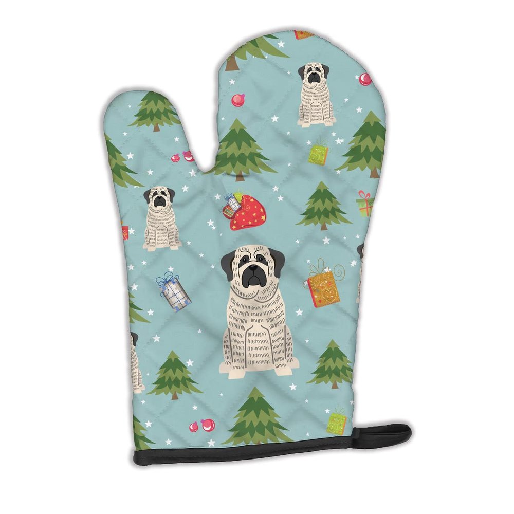Caroline's Treasures bb4676ovmt Christmas Brindle Mastiff White Oven Mitt, 30.5 x 21.6 cm, Multicolor