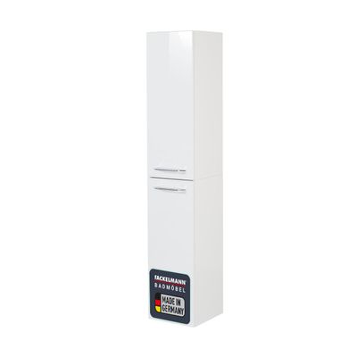 FACKELMANN B.CLEVER Tall Bathroom Cabinet with Soft-Close System, White, approx. 30 x 159 x 32 cm