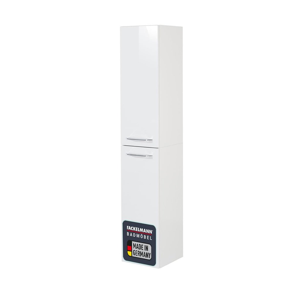 FACKELMANN B.CLEVER Tall Bathroom Cabinet with Soft-Close System, White, approx. 30 x 159 x 32 cm