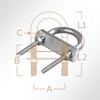 LYSEL Eye Bracket, Round Steel U-Bolt, U-Clamp M5 x 78 mm view 3