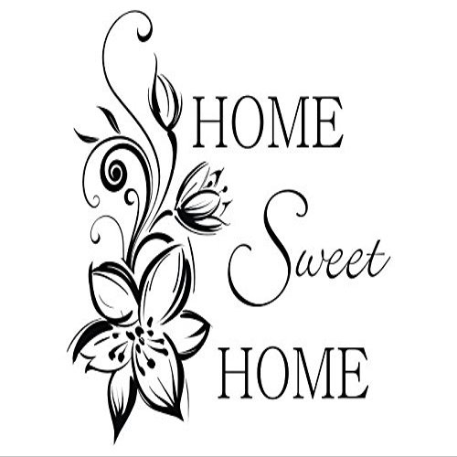Wandtattooladen Wall Decal – Home Sweet Home 2, Size: 100 x 96 cm, Color: Gentian Blue