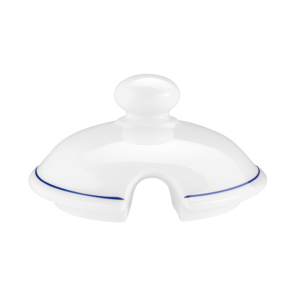 Seltmann Weiden Compact Lids, Blue Rim 10795, 8.5 cm, Set of 8
