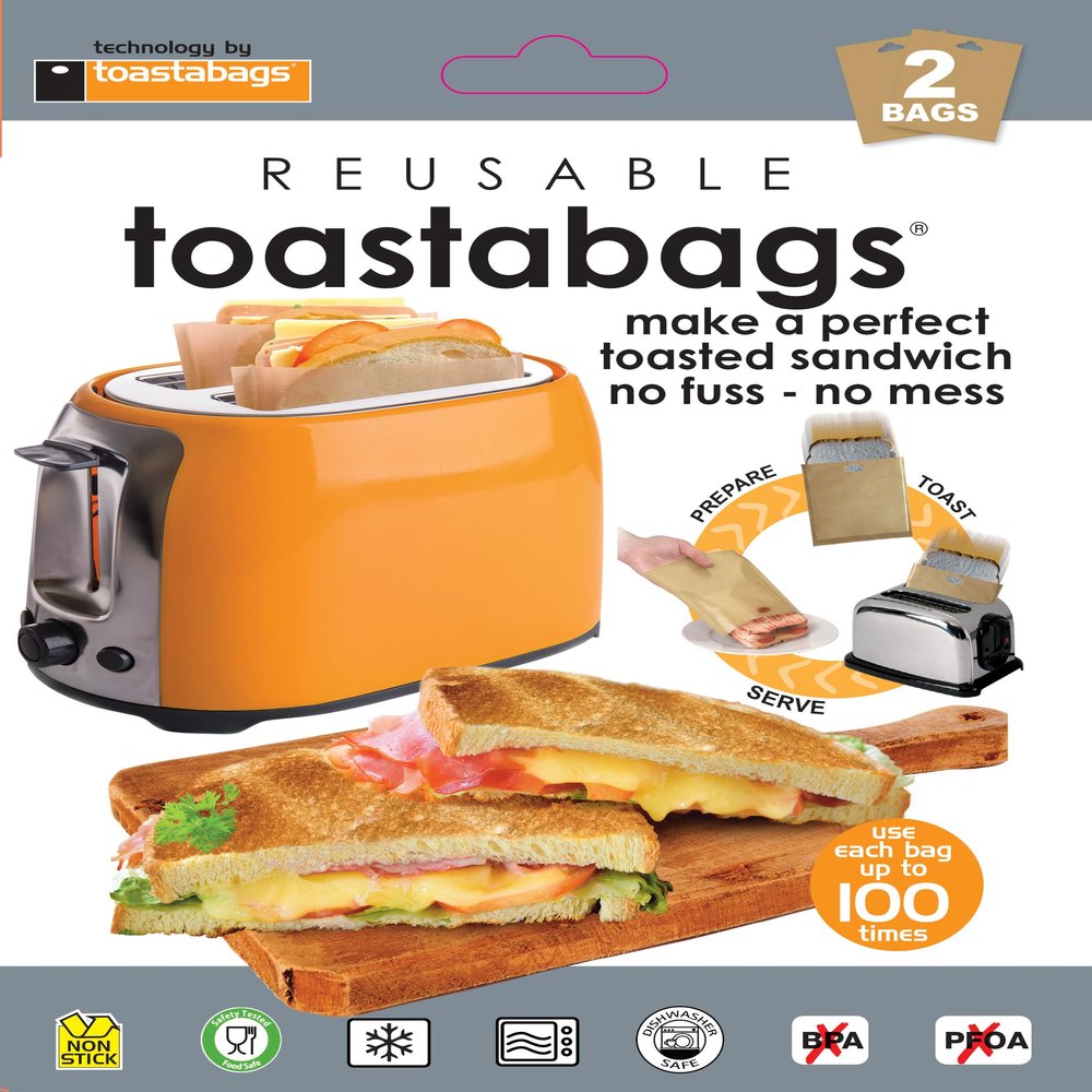 Toastabags Toaster Bags, 2-Pack, 100 Uses, Gold